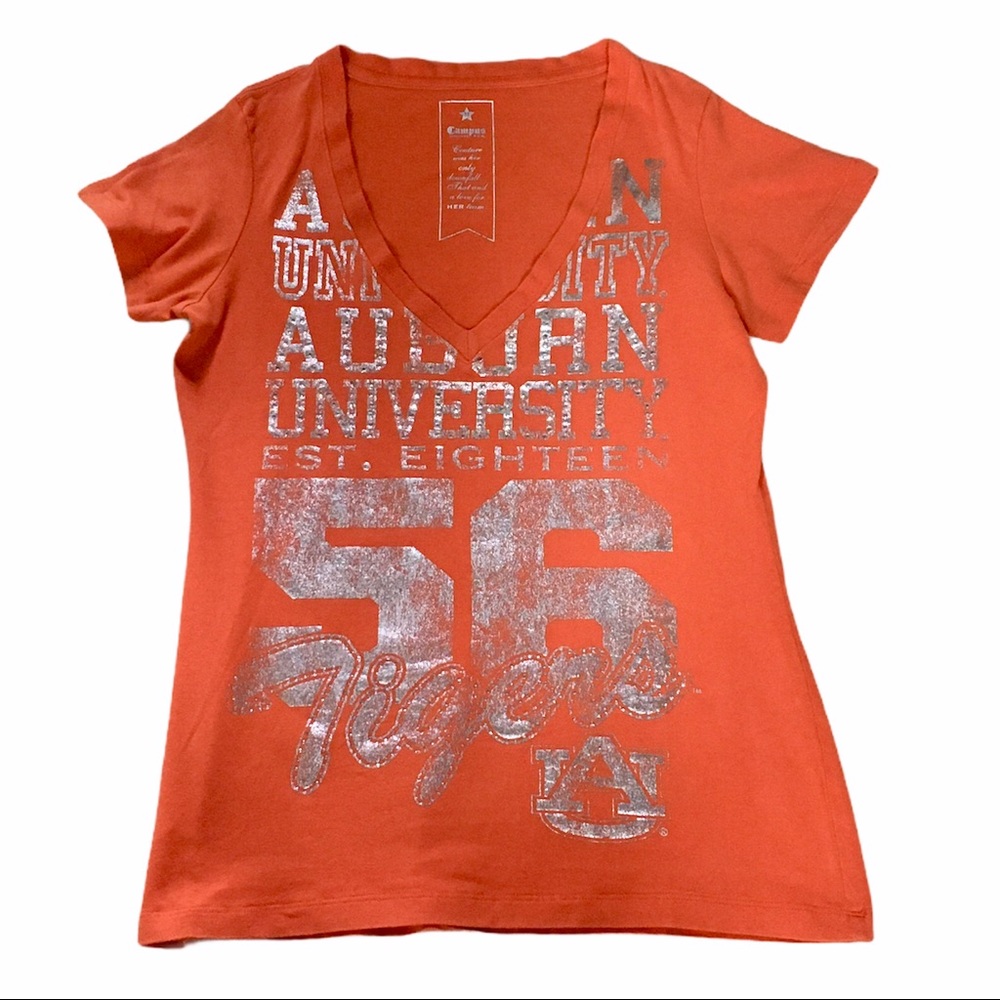 $10 Clearance Auburn University Campus Couture Y2K V-neck Tee M
